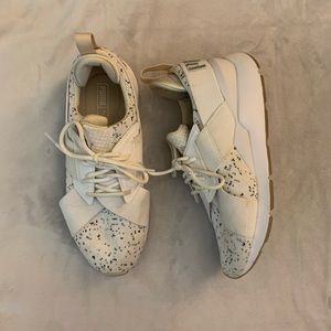 White Speckled Puma Sneakers